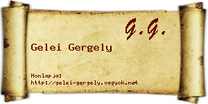 Gelei Gergely névjegykártya